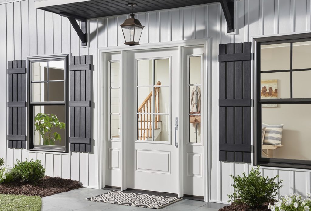white front door