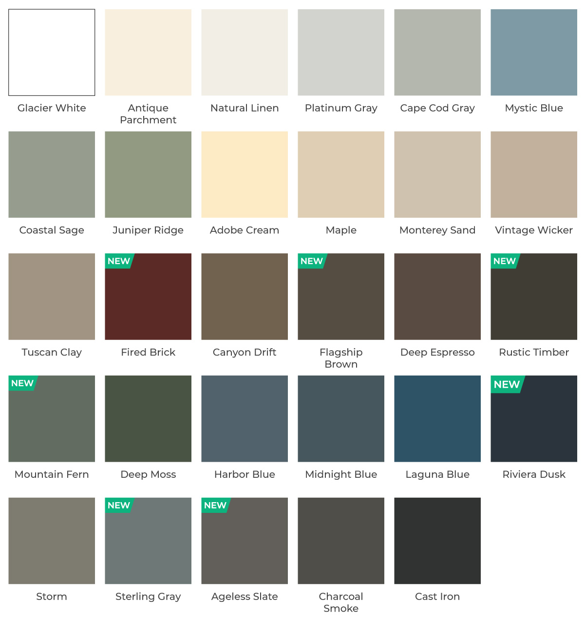 vinyl siding color options